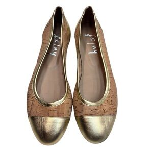 French Sole Venice Women's Shoes Natural/platino Cork/nappa Sz 7.5